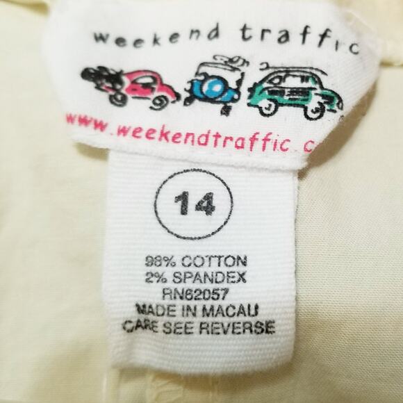 Weekend Traffic Womens Yellow Straight Skirt Cotton Blend Zip Button Close Sz 14 - Picture 5 of 6